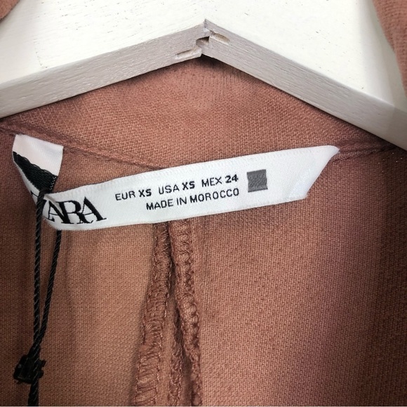 Zara pink/brown corduroy button up mini dress size XS NWT - Picture 3 of 11